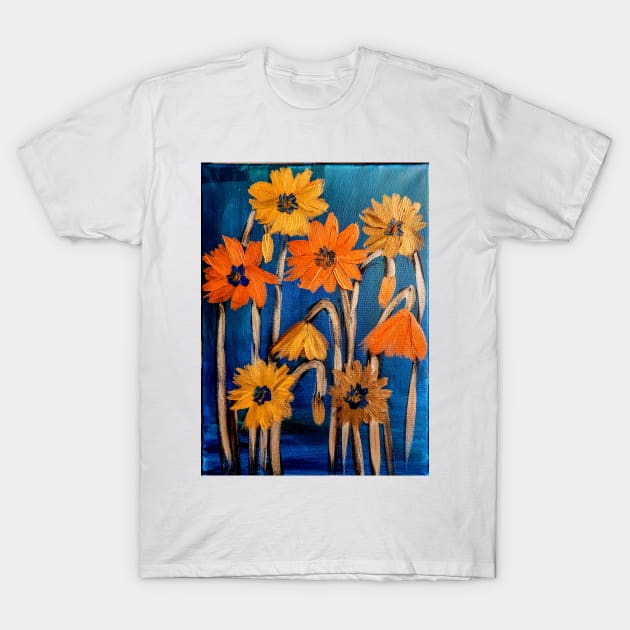 Some abstract flowers in metallic paint T-Shirt by kkartwork